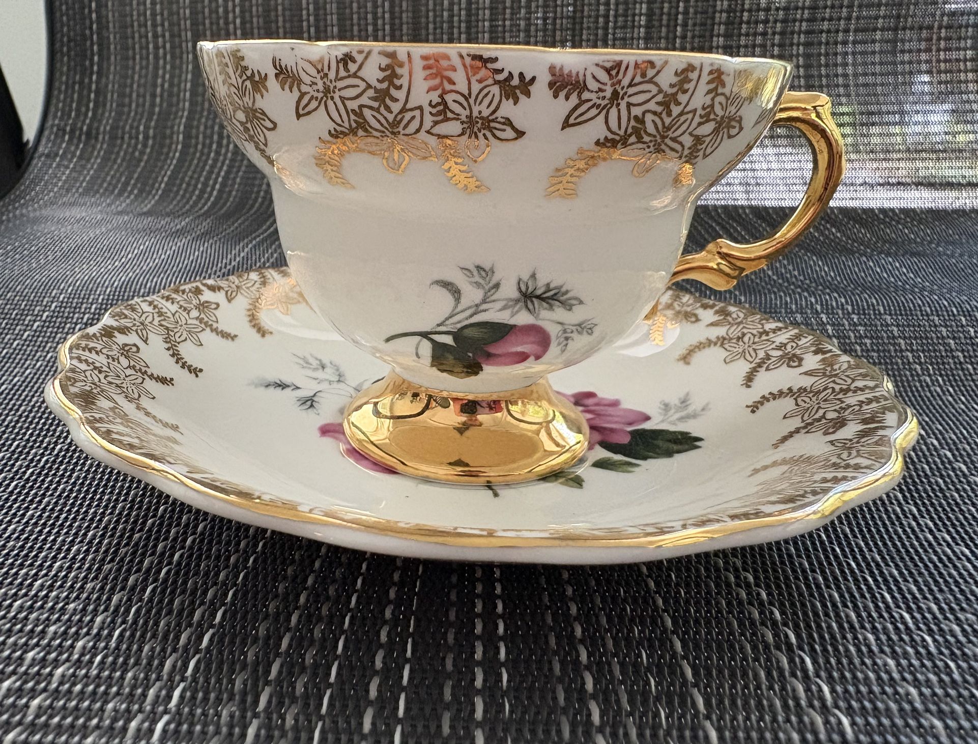 Queens Rosina Floral Design Roses Bone China Teacup & Saucer