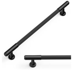 Amerdeco 10 Pack Matte Black Cabinet Pulls 7.5 Inch(192mm)