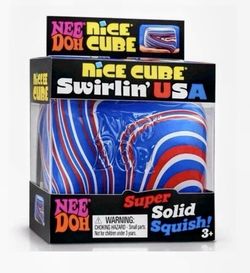 🔥 NeeDoh Nice Cube Swirlin’ USA – Super Solid Squish! NEW 🔥