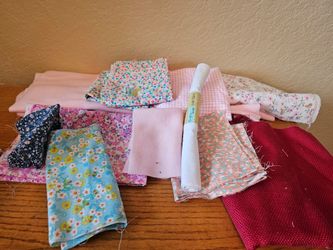 Fabric Remenants, Vintage Napkins/Doilys Plus More