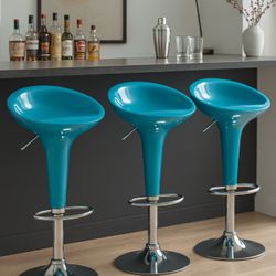 SET OF 2 or 4 MODERN BLUE BAR STOOLS — $120 or $200