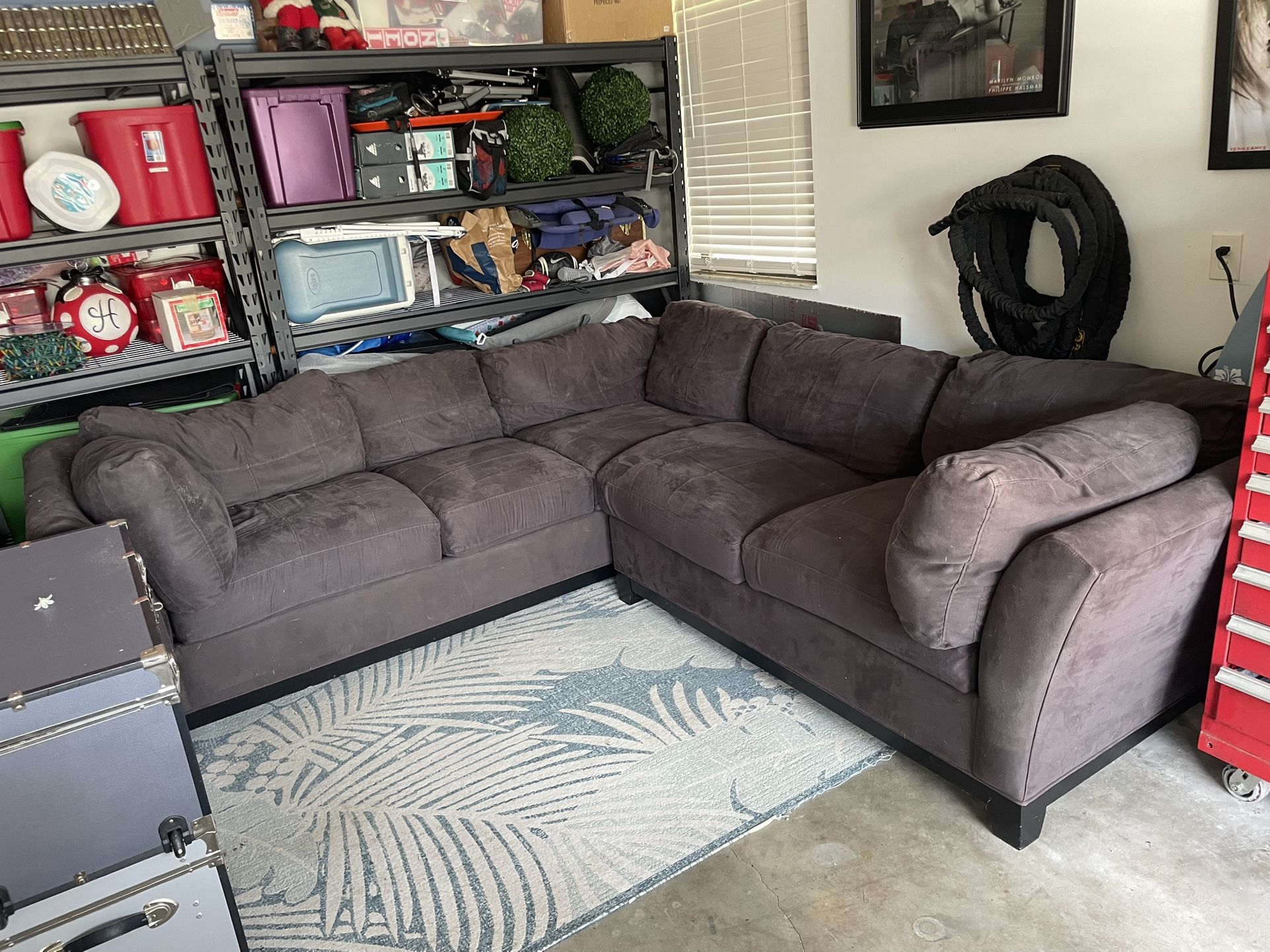 Cindy Crawford Home Metropolis Slate Sectional Couch