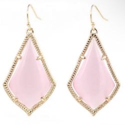 Gold Pink Teardrop Dangle earrings