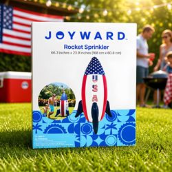 Joyward Rocket USA Flag Colors Patriotic Sprinkler 66.3” x 23.9”