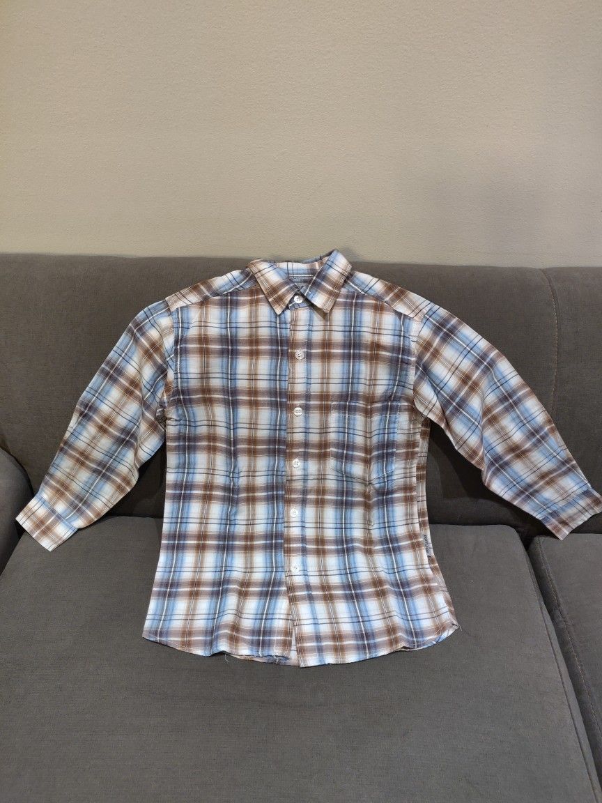 Boys' Long Sleeve Plaids Shirt