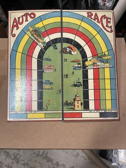Auto Race! Original 1922 Alderman Fairchild Company, Board Game Board!