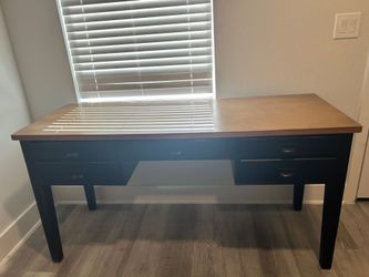 Wood Top Writing Desk with Drawers