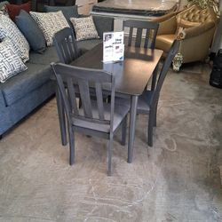 Gray Dining Table 4 Chairs 