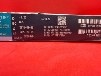 Oasys HydraLuxe Contact Lense Case -3.25 8.5 14.3