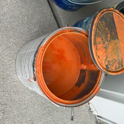 9 Cans Of  Sherwin-Williams Exterior Flat Paint, Determined Orange