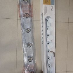 Bathroom lamp, chrome finish, 1.2m wide x 30.7 cm high