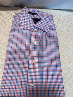Vineyard Vines Cooper Shirt Men’s XS  Premium 120s Pink & Blue