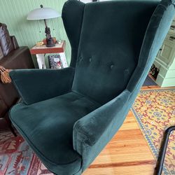 IKEA Green Velvet Wingback Chair