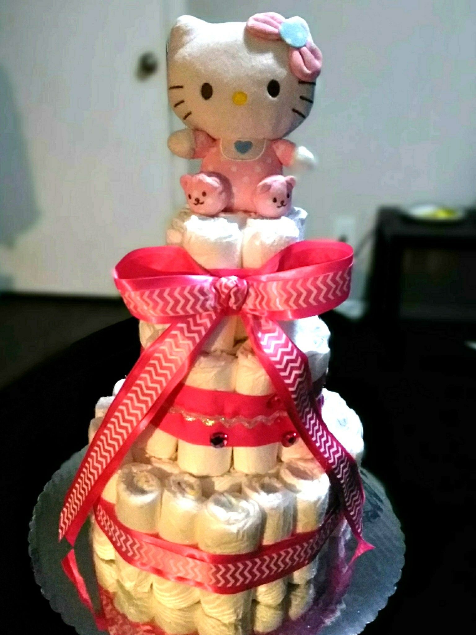 Hello Kitty diaper cake