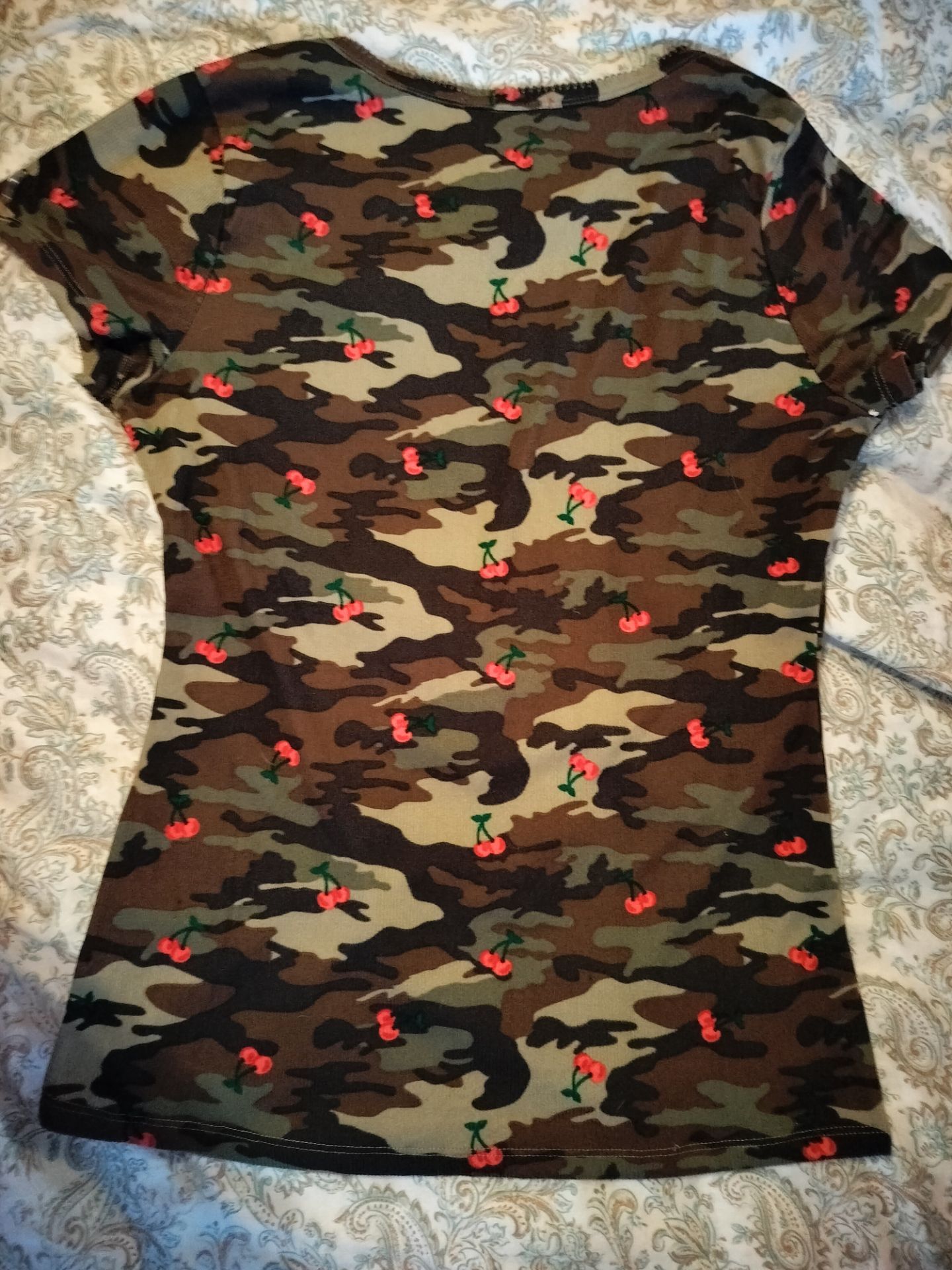 Cherry camel baby doll shirt