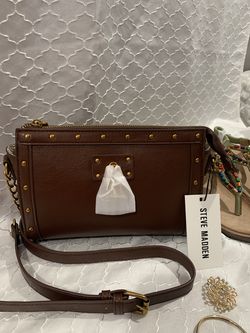 Steve Madden Espresso Blexi Lock Crossbody Purse