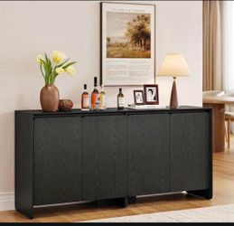 Midnight Black Modern Credenza