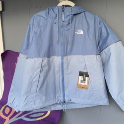 North Face Antora Rain Jacket Women’s Large Indigo Stone Dryvent Zip Hooded $130