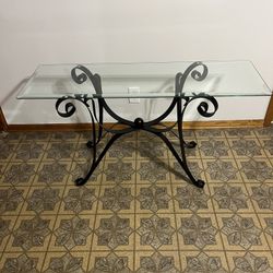 Metal and Glass Sofa Table 