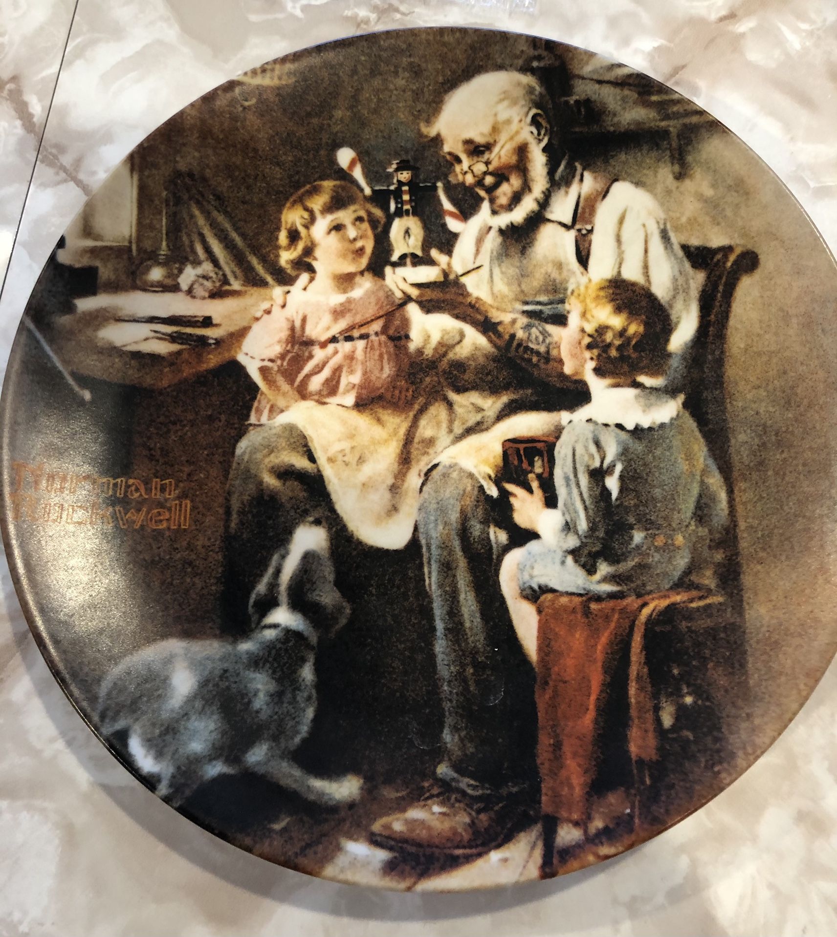 Rockwell society heritage collection plates one through 11. Plate number two “the cobbler” missing.