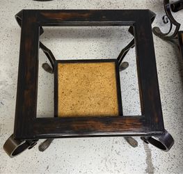 Wooden Cocktail Coffee Table With Wrought Iron Trim