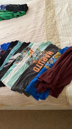 Boys size, large shirts, and one pair of pants