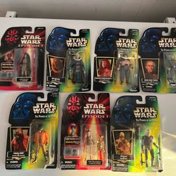 1996 Kenner Star Wars 7 Figures Lot Grand Moff Tarkin POTF- Malakili Adi Gallia