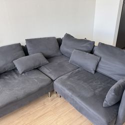 Modern Dark Gray Sectional Couch + Armchair (Can Sell Separately)