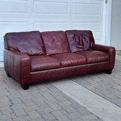 FREE DELIVERY - Macy’s American Red Leather Sofa