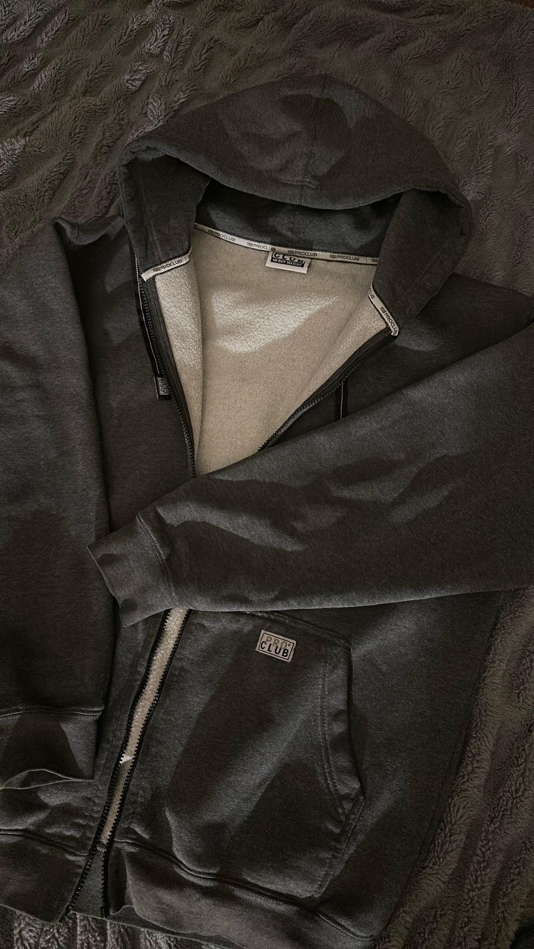Graphite Grey Pro Club Zip Up Size Large 