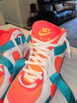 Nike Air Raid White Atomic Mango Turbo Green Laser Sz 13