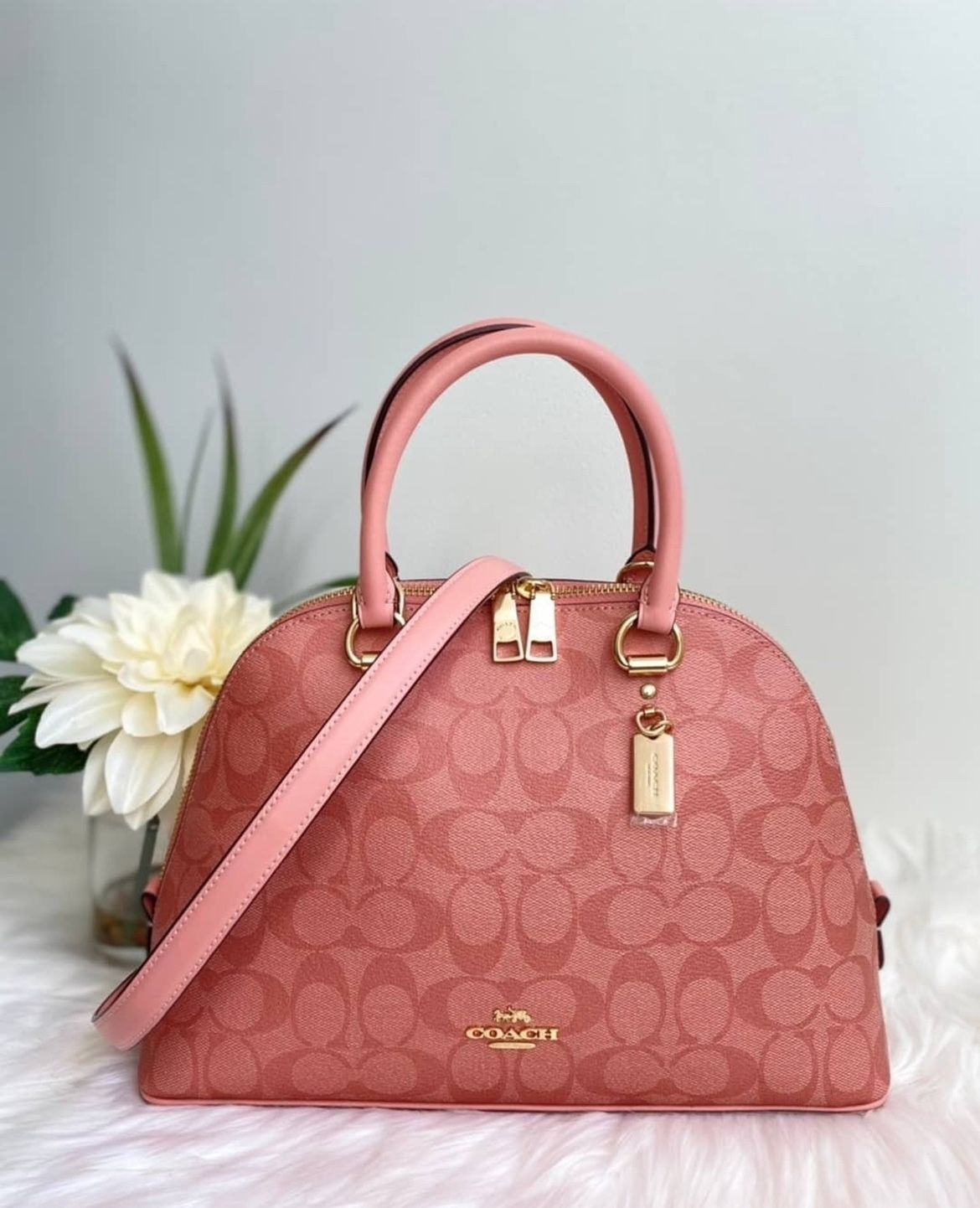 Coach Kathy Satchel Purse Pink