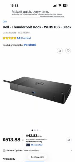 Dell Thunderbolt Dock - WD19TBS