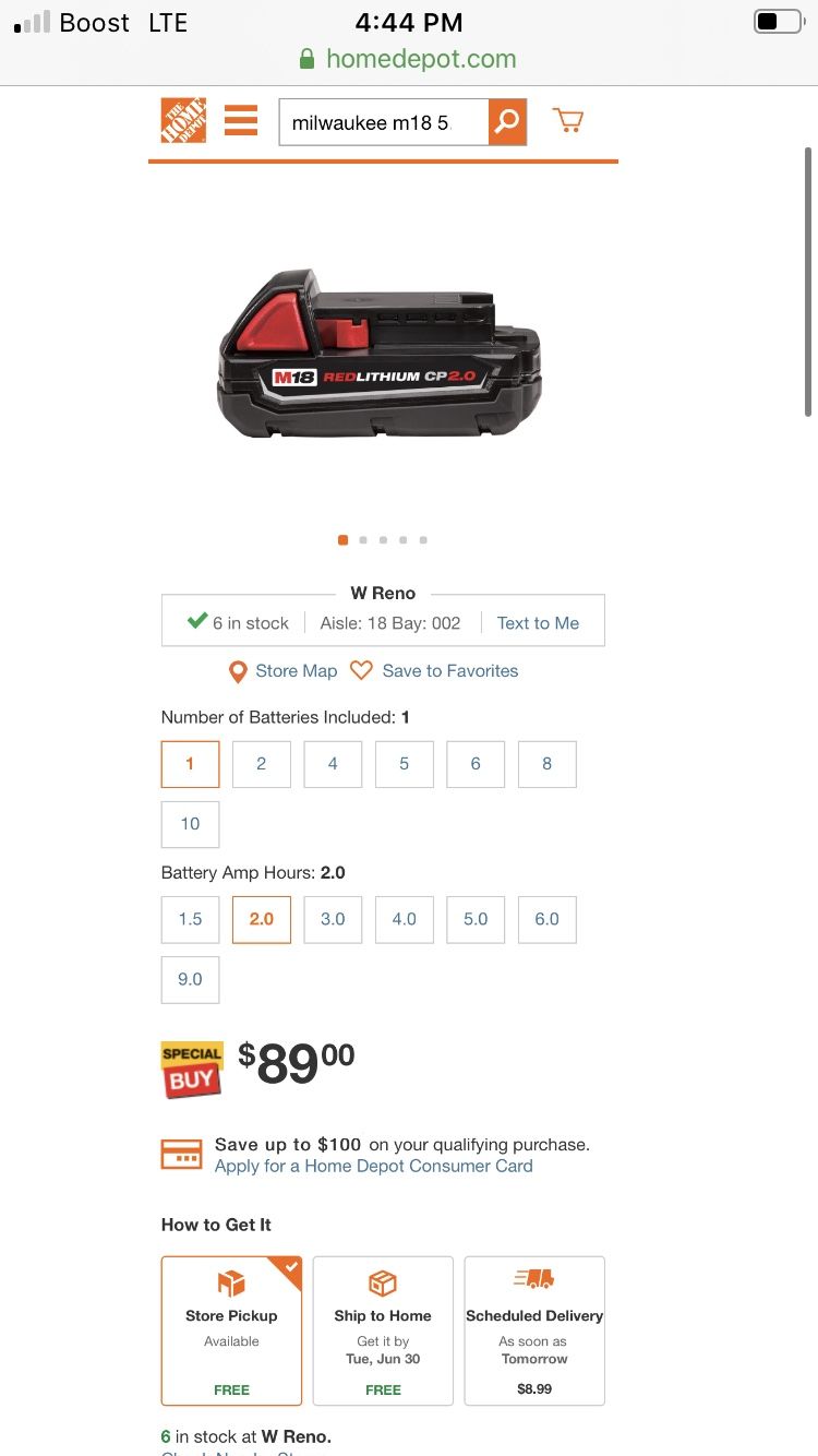 Battery Milwaukee M-18 2.0 CP