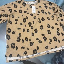 NWT New with tags Style & Co Petite L Sweater Leopard Print