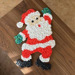 Vintage Christmas Melted Popcorn Santa