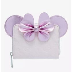 DISNEY LOUNGEFLY MINNIE MOUSE PINK BUTTERFLY WALLET 