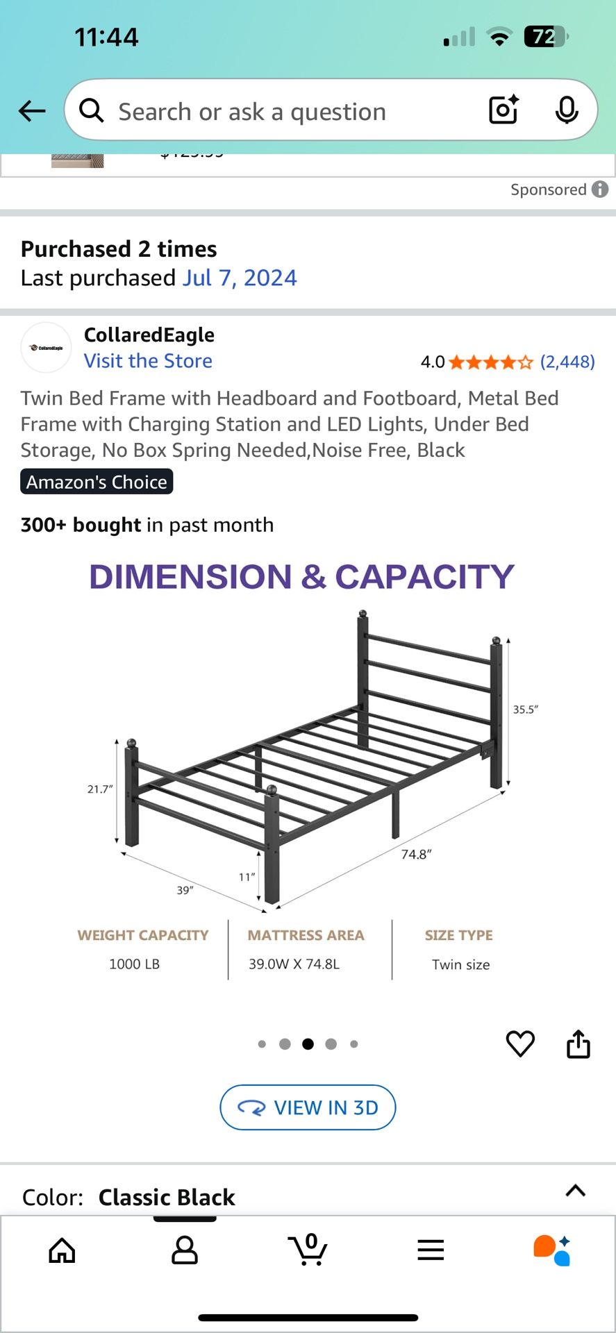 Twin Size Metal Bed Frames x2