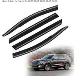 AWVRG Window Rain Guards for 2019-2023 Hyundai Santa Fe, Tape-on Window Visor Guard Wind Deflector Vent Shade Vent Visor Rain Shield for Santa Fe 2023