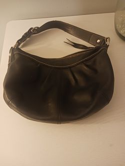 Black Leather Coach Handbag