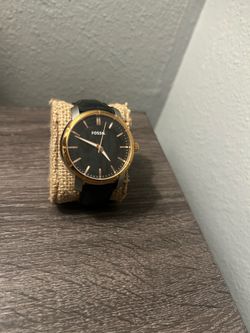 Fossil BQ1286 Stainless Steel Silver & Rose Gold Watch – Genuine Leather Strap