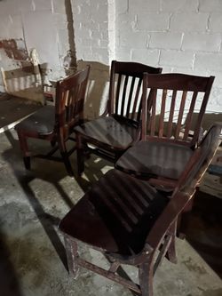 Six Solid Wood Chairs