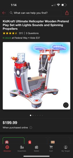 Kidkraft Ultimate Helicopter Wooden Pretend Play