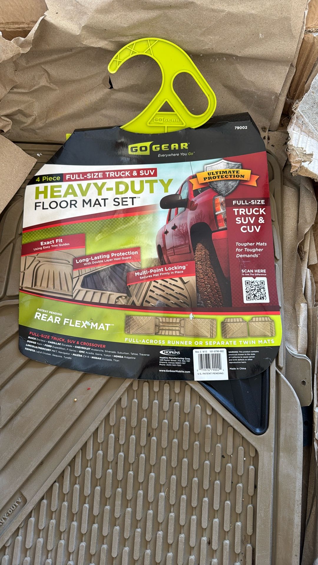 Heavy Duty Floor Mat Set For Full-Size Truck And Suv.