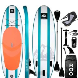 BRAND NEW...Roc Inflatable Stand Up Paddle Boards with Premium SUP Paddle And Seat!