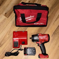 (NEW NEVER USED) M18 FUEL 1/2" High-Torque Impact Wrench with Friction Ring & Battery.