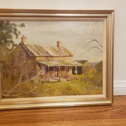 Mid Century Oil On Board Painting