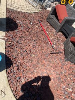 Red lava rock