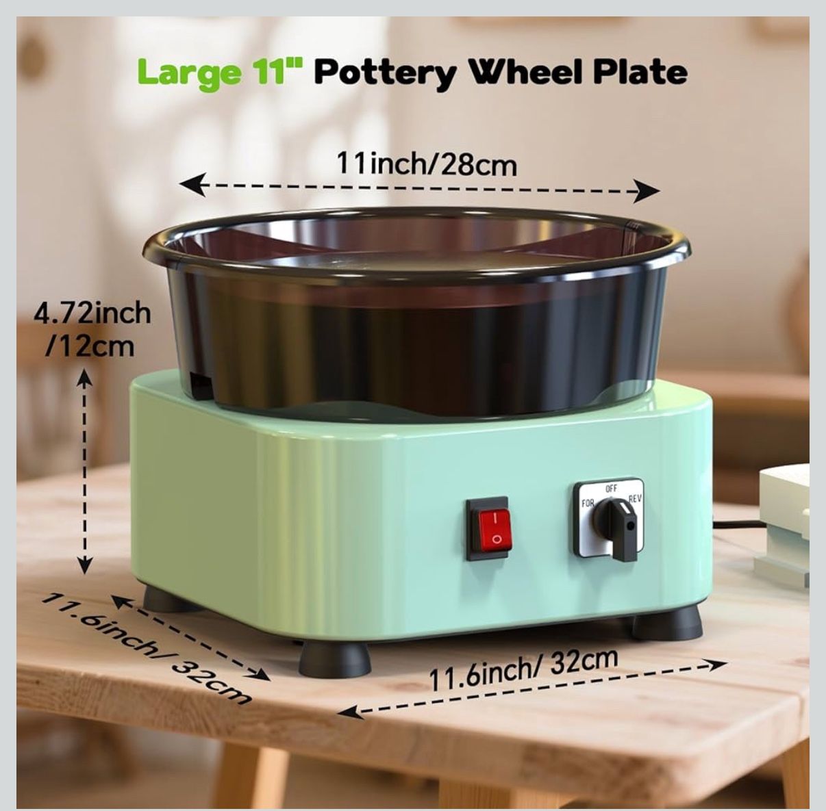 11” Pottery Wheel And Accessories 