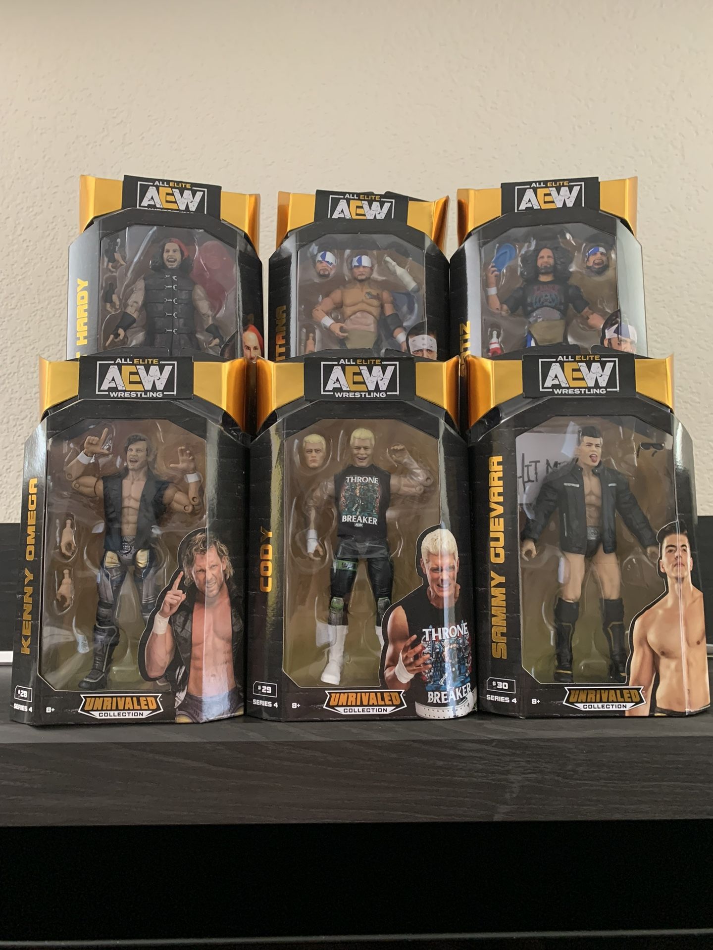 AEW All Elite Wrestling Figures Series 4 #28-33 Omega Cody Sammy Hardy Santana Ortiz Unrivaled